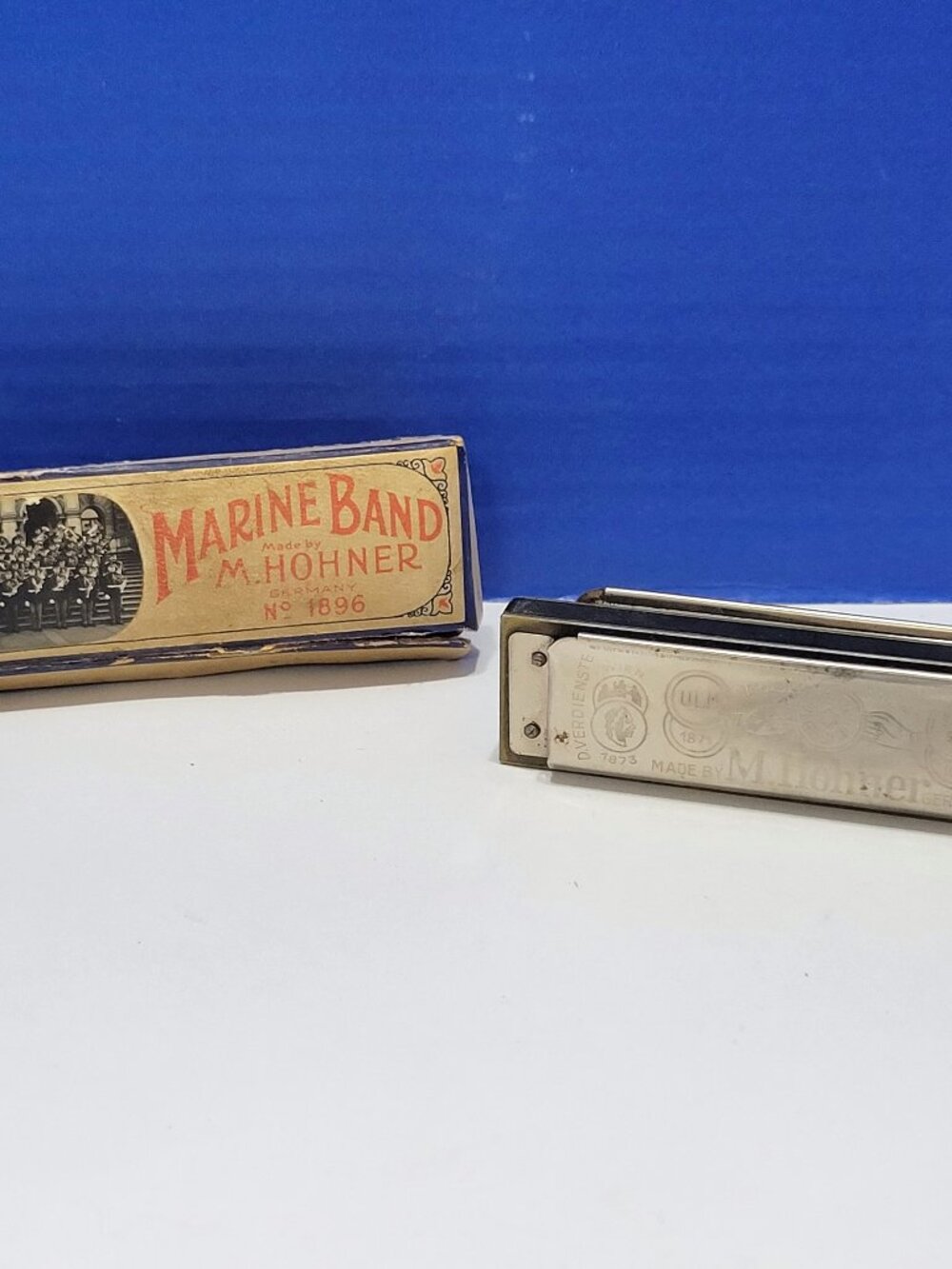 Vintage M. Hohner Marine Band Harmonica Key of G in Original Box